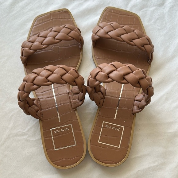 Dolce Vita Tan Braided Sandals - Picture 1 of 3